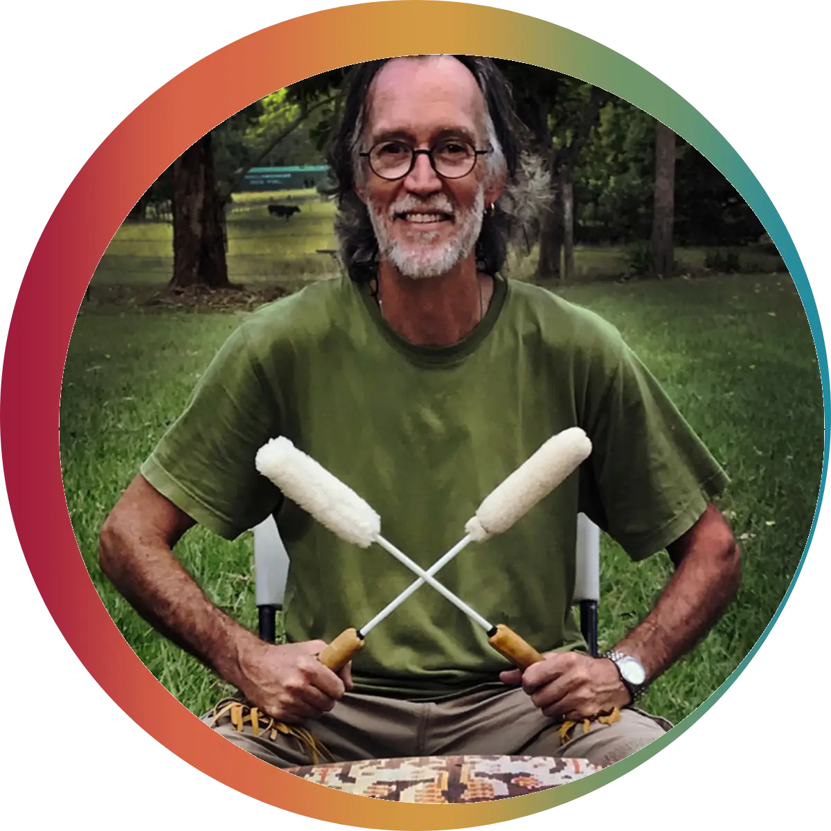 Shamanic ceremony with drumming circle at Earth Lodge Australia