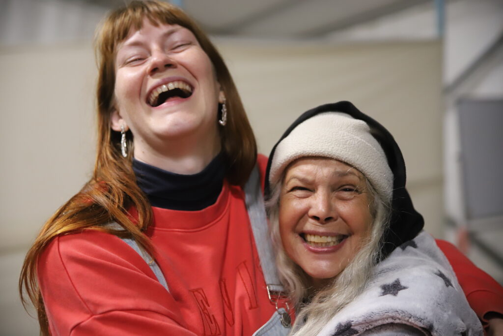 happy family during a family camping organized by the Earth Lodge Australia